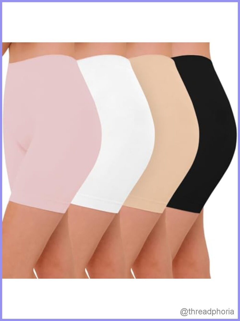 4 Pack Seamless Anti Chafing Slip Shorts for Women Under Dresses